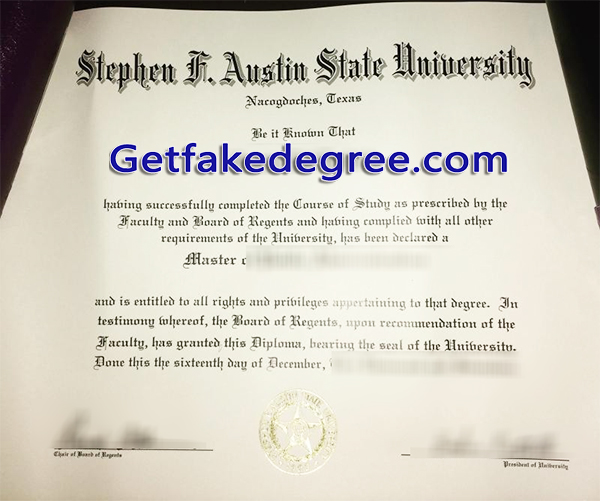 Stephen F. Austin State University diploma