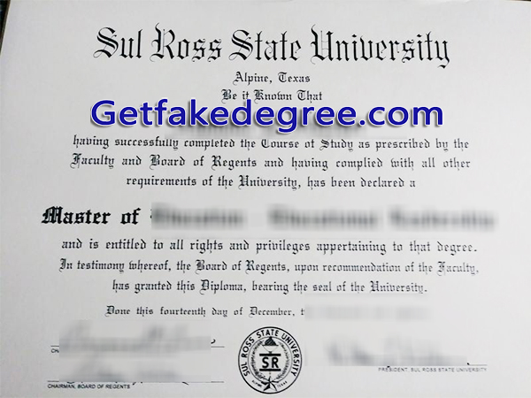 Sul Ross State University diploma