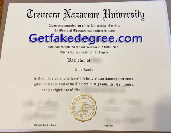 Trevecca Nazarene University diploma