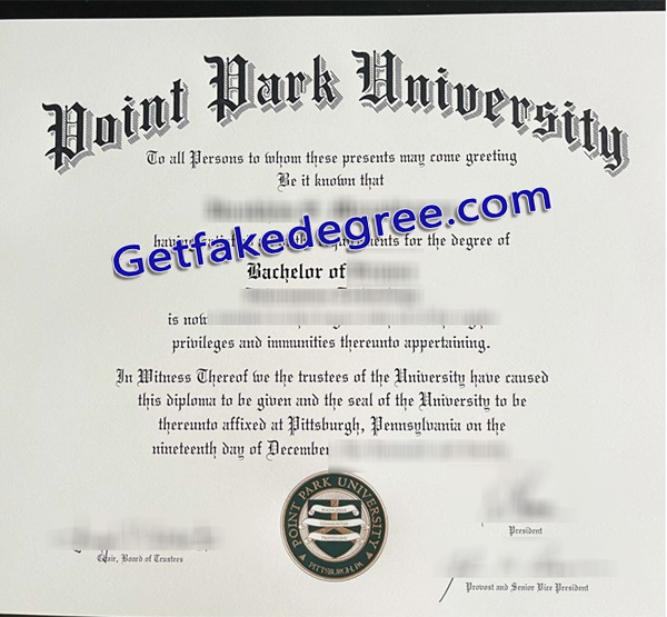 Point Park University diploma