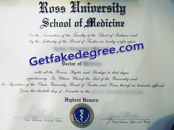 Ross University School of Medicine diploma