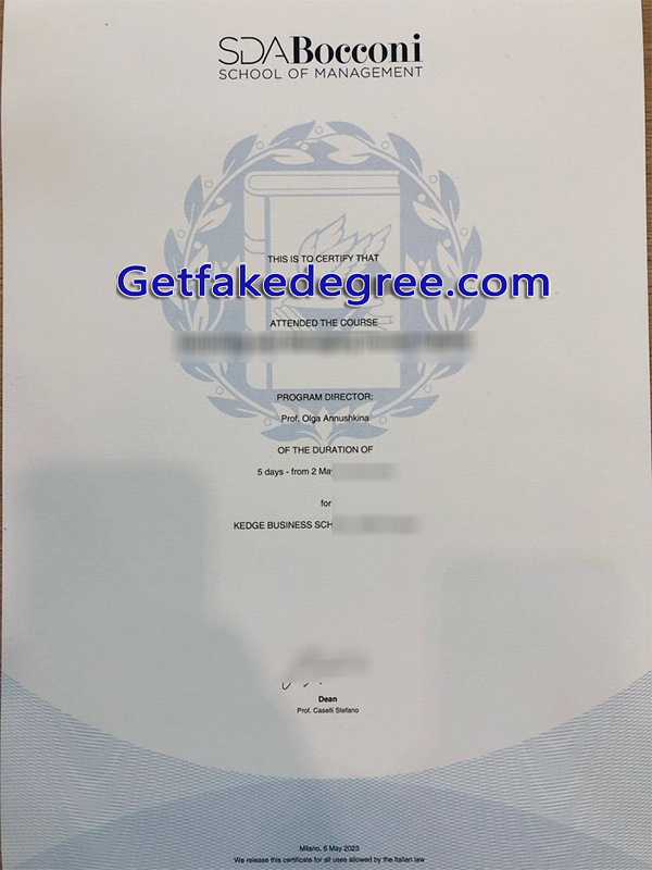 SDA Bocconi diploma