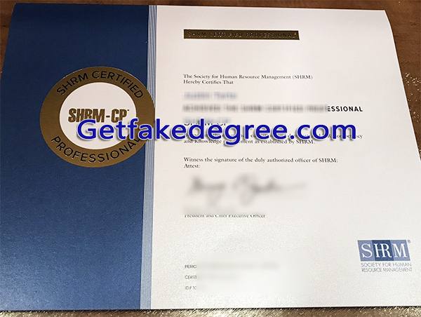 SHRM certificate