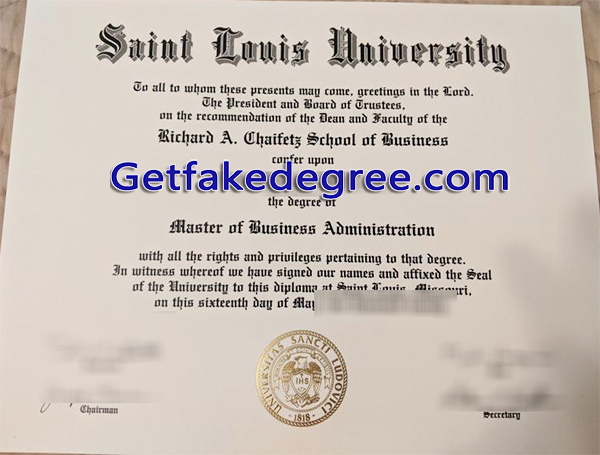 Saint Louis University diploma