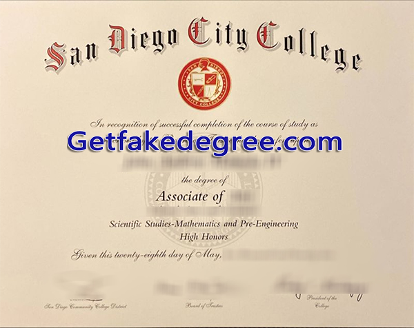 San Diego City College diploma