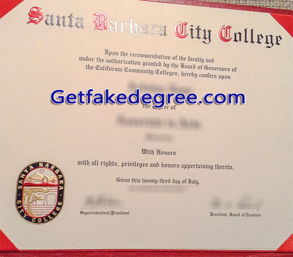 Santa Barbara City College diploma