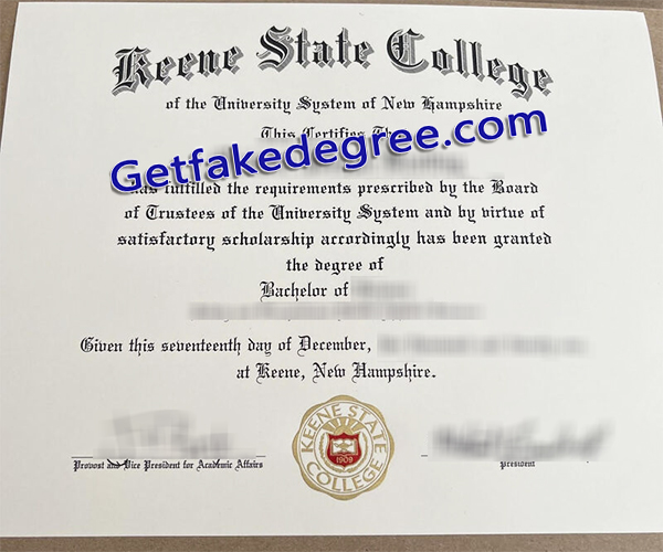 Keene State College diploma