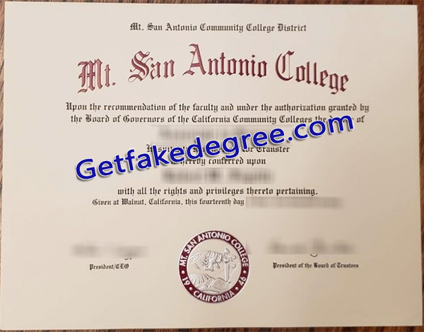 Mt. San Antonio College diploma